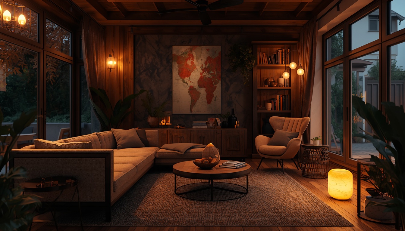 Comfortable evening space with soft lighting and cozy atmosphere